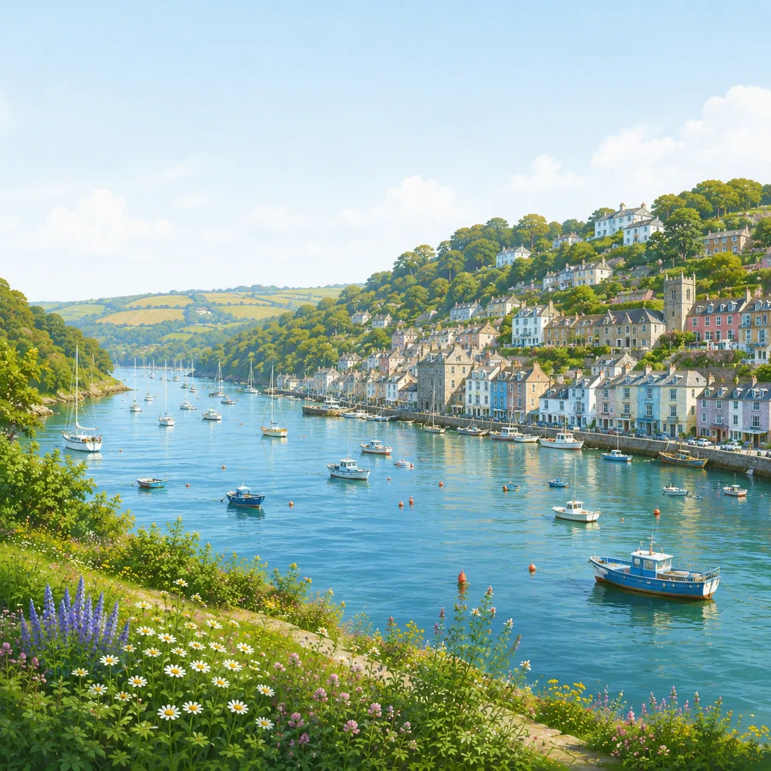 The South Devon coastline around Torbay